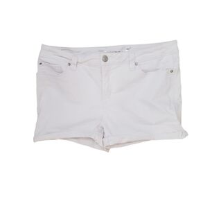 Seven7 Women's White Denim Cuffed‎ Weekend Shorts Size 12